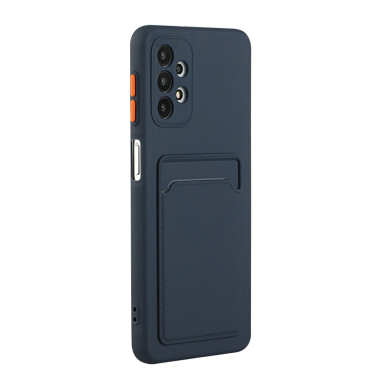 Samsung A72/A72 5G Tracy tamsiai mėlyna nugarėlė SOLID WITH CARD SLOT 4