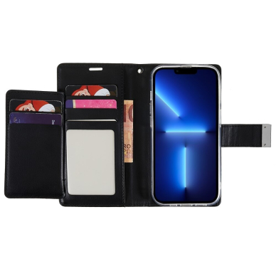 Samsung A73 5G juodas MERCURY RICH DIARY dėklas 3