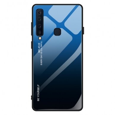 Samsung A9 2018 mėlyna+juoda tracy GLASS nugarėlė 1