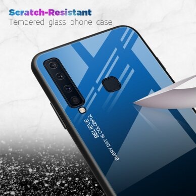 Samsung A9 2018 mėlyna+juoda tracy GLASS nugarėlė 2