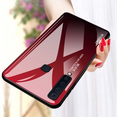 Samsung A9 2018 raudona tracy GLASS nugarėlė 1