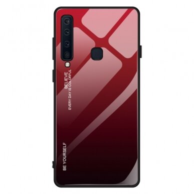 Samsung A9 2018 raudona tracy GLASS nugarėlė 2