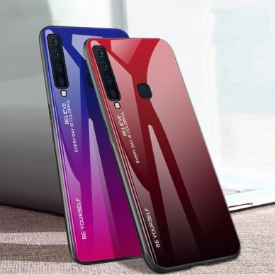 Samsung A9 2018 raudona tracy GLASS nugarėlė 3