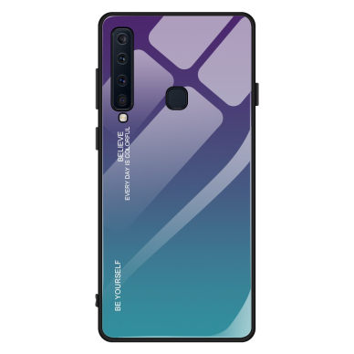 Samsung A9 2018 violetinė+mėlyna tracy GLASS nugarėlė 1