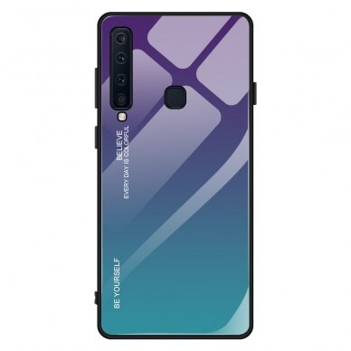 Samsung A9 2018 violetinė+mėlyna tracy GLASS nugarėlė 1