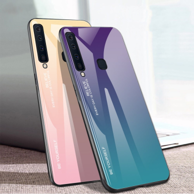 Samsung A9 2018 violetinė+mėlyna tracy GLASS nugarėlė 3