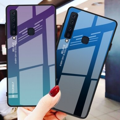 Samsung A9 2018 violetinė+mėlyna tracy GLASS nugarėlė 4