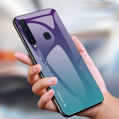 Samsung A9 2018 violetinė+mėlyna tracy GLASS nugarėlė