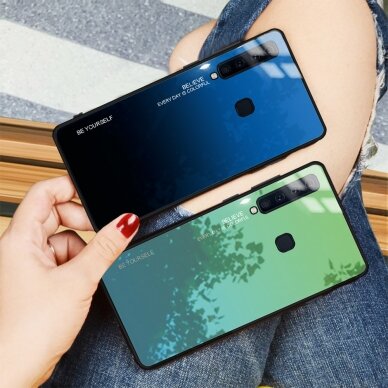 Samsung A9 2018 žalia+melsva tracy GLASS nugarėlė 2