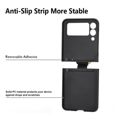 Samsung FLIP3 5G Tracy matte black plastikinė su žiedu nugarėlė 5