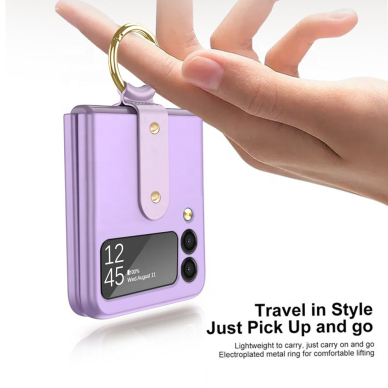 Samsung FLIP3 5G Tracy matte purple plastikinė su žiedu nugarėlė 4