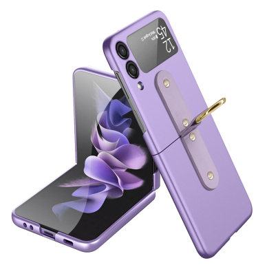 Samsung FLIP3 5G Tracy matte purple plastikinė su žiedu nugarėlė