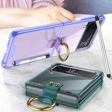 Samsung FLIP4 5G GKK RING nugarėlė plastikas+silikonas with PEN skaidri 2