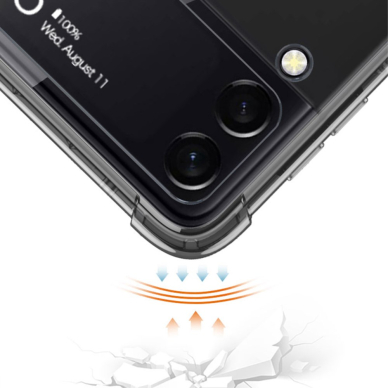 Samsung FLIP4 5G GKK RING nugarėlė plastikas+silikonas with PEN skaidri 5