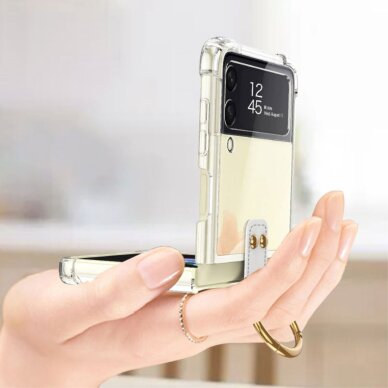 Samsung FLIP4 5G GKK RING nugarėlė plastikas+silikonas with PEN skaidri/violetinė 6