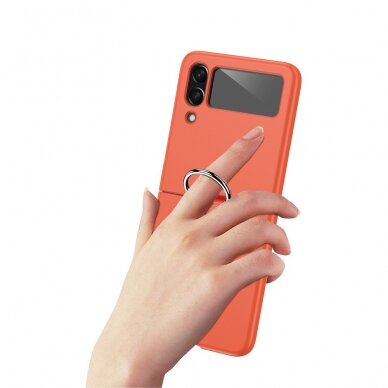 Samsung FLIP4 5G Tracy matinė oranžinė plastikinė su žiedu nugarėlė 3