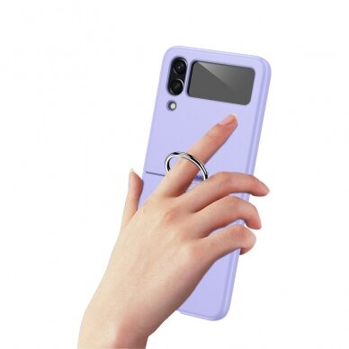 Samsung FLIP4 5G Tracy matinė violetinė plastikinė su žiedu nugarėlė 3