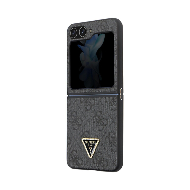 Samsung FLIP5 5G black PU Leather Triangle GUESS nugarėlė 3