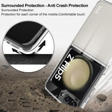 Samsung FLIP5 5G Tracy Hinge Protection Clear/Black nugarėlė 4