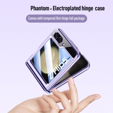 Samsung FLIP5 5G Tracy Hinge Protection Clear/Purple nugarėlė 1