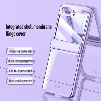 Samsung FLIP5 5G Tracy Hinge Protection Clear/Purple nugarėlė 2