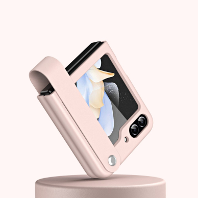 Samsung FLIP5 5G Tracy matinė rausva plastikinė Finger Strap nugarėlė 1