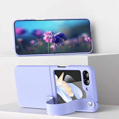 Samsung FLIP5 5G Tracy matinė rausva plastikinė Finger Strap nugarėlė 2