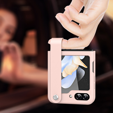 Samsung FLIP5 5G Tracy matinė rausva plastikinė Finger Strap nugarėlė 7