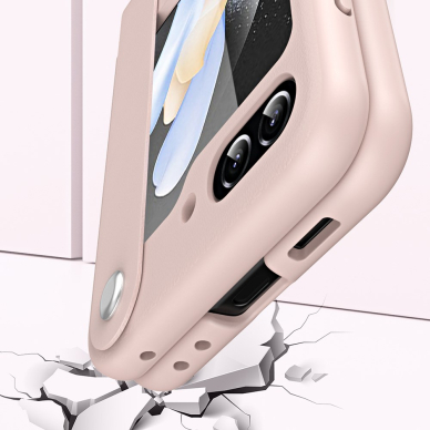 Samsung FLIP5 5G Tracy matinė rausva plastikinė Finger Strap nugarėlė 8