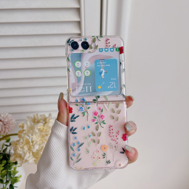 Samsung FLIP5 5G Tracy skaidri plastikinė nugarėlė GėlėsZ02 1