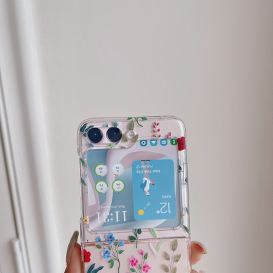 Samsung FLIP5 5G Tracy skaidri plastikinė nugarėlė GėlėsZ02 3