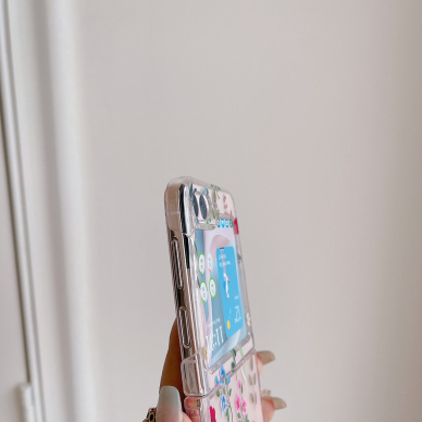 Samsung FLIP5 5G Tracy skaidri plastikinė nugarėlė GėlėsZ02 4