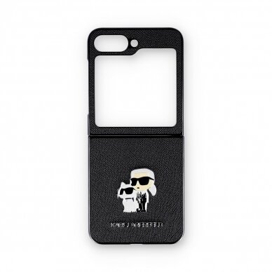 Samsung FLIP6 5G black Saffiano Metal Pin KARL LAGERFELD nugarėlė KLHCZF6SAPKCNPK