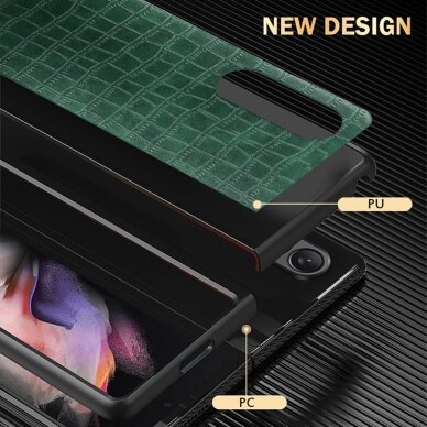 Samsung Fold3 5G tamsiai žalia CROCODILE nugarėlė 3