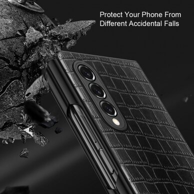 Samsung Fold3 5G tamsiai žalia CROCODILE nugarėlė 4