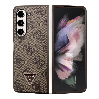 Samsung Fold5 5G brown PU Leather Triangle GUESS nugarėlė
