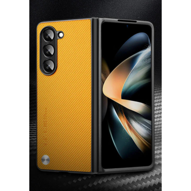 Samsung Fold5 5G yellow X-LEVEL CARBON KEVLAR nugarėlė