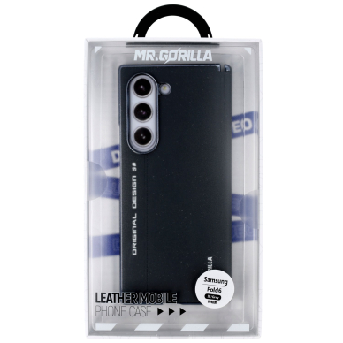 Samsung FOLD6 5G grey Leather Mr. Monkey nugarėlė 3