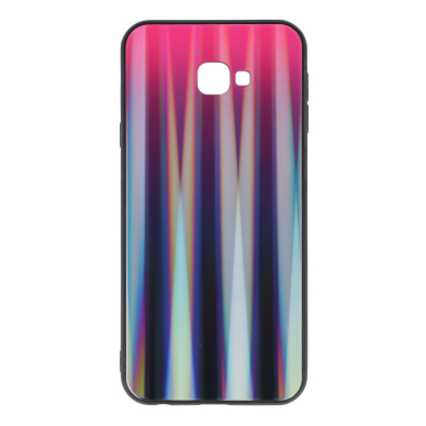 Samsung J4 PLUS 2018 rožinė+juoda AURORA GLASS nugarėlė