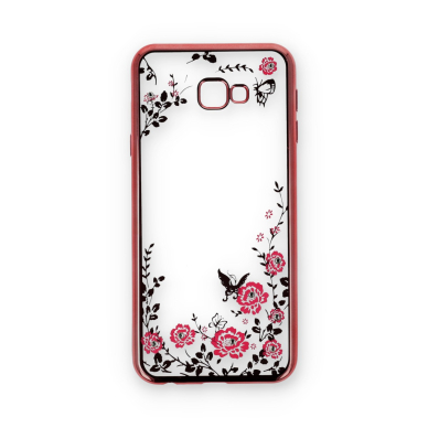 Samsung J4 PLUS rausva perfect FLOWERS nugarėlė 1