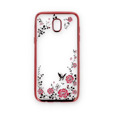 Samsung J5 2017 perfect flowers rausva nugarėlė 1
