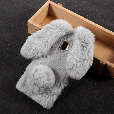 Samsung J5 2017 pilka nugarėlė Fluffy rabbit 2