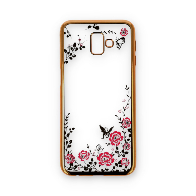 Samsung J6 PLUS aukso spalvos perfect FLOWERS nugarėlė 1