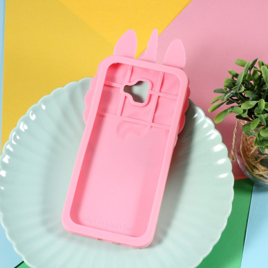 Samsung J6 PLUS šviesiai rožinė nugarėlė Cute Unicorn 4