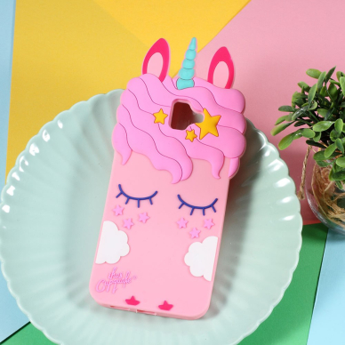 Samsung J6 PLUS šviesiai rožinė nugarėlė Cute Unicorn
