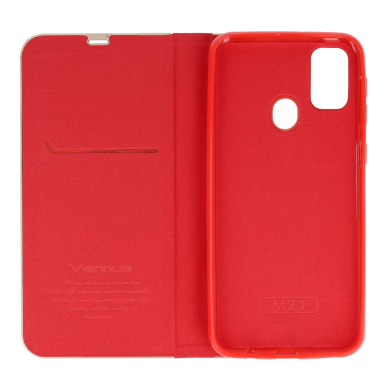 Samsung M21/M30S raudonas VENBOOK dėklas 3