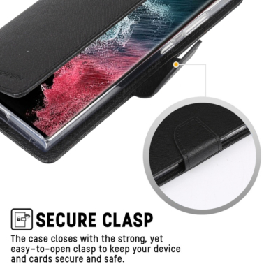 Samsung M52 juodas Fancy Diary dėklas 2