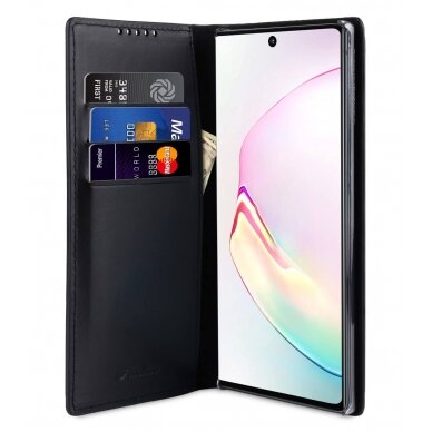 Samsung Note 10 juodas odinis WAXFALL KLASSIKER dėklas 4