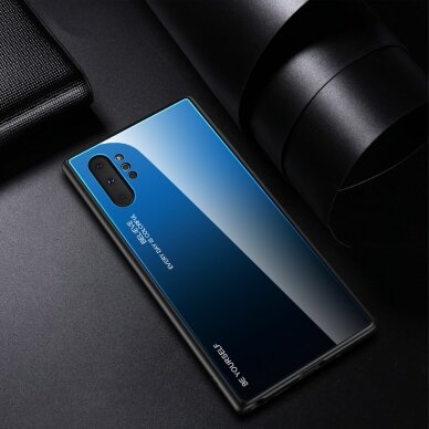 Samsung Note 10 PLUS mėlyna+juoda tracy GLASS nugarėlė 1