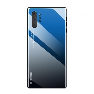 Samsung Note 10 PLUS mėlyna+juoda tracy GLASS nugarėlė